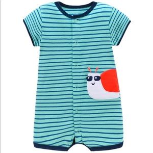 Baby Romper‎ w/ Snail appliqué